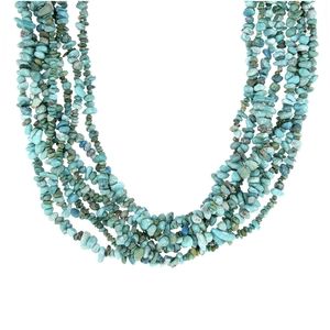 Turquoise 8-strand Necklace Blue & Green Turquoise, New, 925